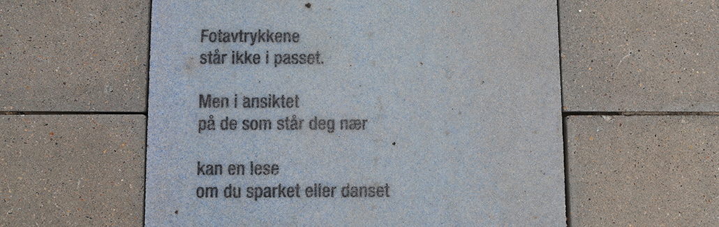 Norsk flisepoesi "Fotavtrykkene står ikke i passet"